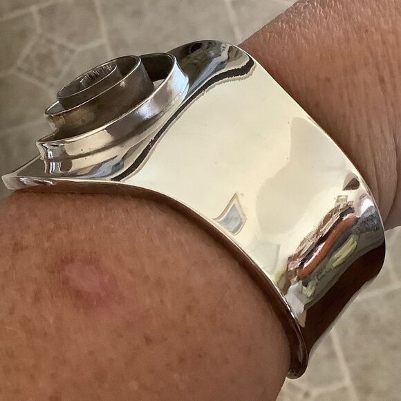 NWOT 𝅺sterling SILVER 925 GREEK DESIGN WIDE CUFF BRACELET NEW WITH TAG​​ - Picture 9 of 12